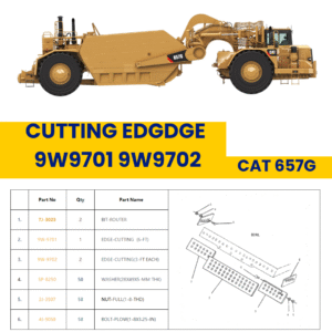 cat 657g cutting edges 9w9701 9w9702