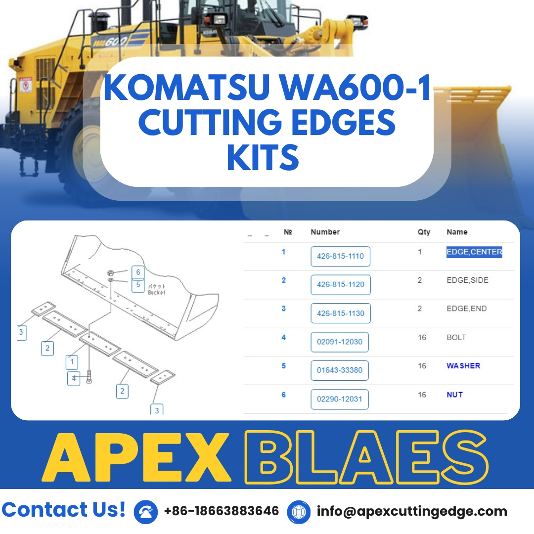 komatsu wa600 cutting edges kits 426 815 1110 426 815 1120 426 815 1130