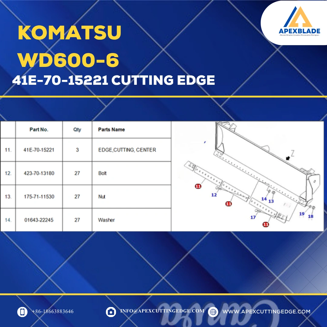 Komatsu Dozer WD600-6 Cutting Edge 41E-70-15221